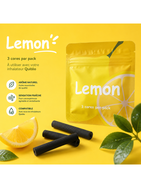 Recharge Quitéo Lemon - 3 Filtres Aromatiques Citron aux Huiles Essentielles