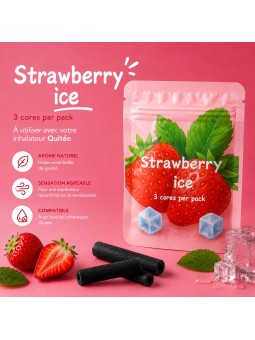 Recharge Quitéo Strawberry Ice – 3 Filtres Aromatiques Fraise Fraîche aux Huiles Essentielles