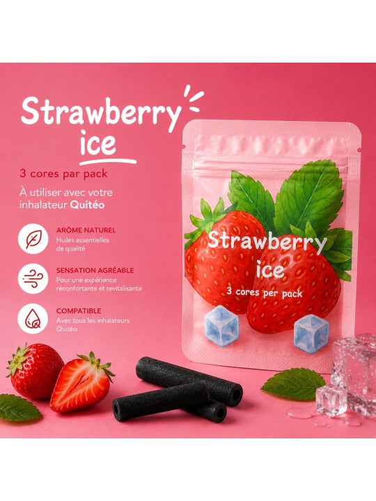 Recharge Quitéo Strawberry Ice - 3 Filtres Aromatiques Fraise Fraîche