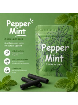 Recharge Quitéo Pepper Mint – 3 Filtres Aromatiques Menthe Poivrée aux Huiles Essentielles